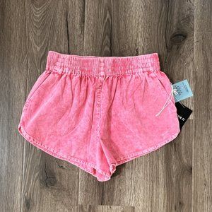 Forever 21 Acid Washed Dolphin Short In Baby Corduroy